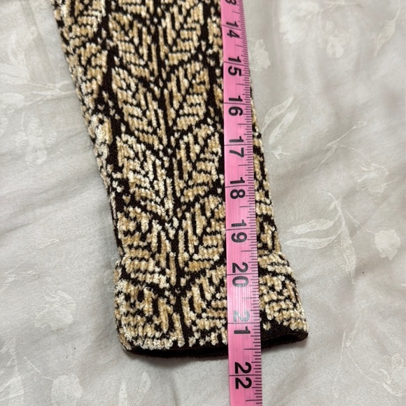 Vintage 90s Dia wool leaf print chunky cardigan sweater size Large - Picture 13 of 16